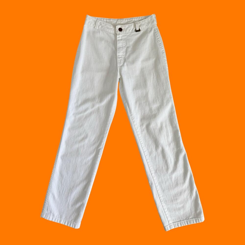 70's vintage white denim archival designer jeans Size 4 John Kloss